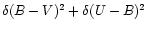 $\delta(B-V)^2 + \delta(U-B)^2$