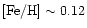 $[{\rm Fe/H}] \sim 0.12$