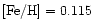 $[{\rm Fe/H}] = 0.115$