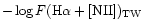$-\log F({\rm H}\alpha+[{\rm NII}])_{\rm TW}$