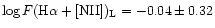 $\log F({\rm H}\alpha+[{\rm NII}])_{\rm L} = -0.04 \pm 0.32$