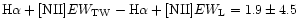 ${\rm H}\alpha+[{\rm NII}] EW_{\rm TW}- {\rm H}\alpha+[{\rm NII}] EW_{\rm L}= 1.9 \pm 4.5$