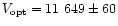 $V_{\rm opt}=11~649 \pm 60$