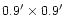 $0.9'\times 0.9'$
