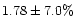 $1.78\pm 7.0\%$