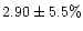 $2.90\pm 5.5\%$