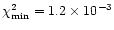 $\chi^2_{\rm min}=1.2\times 10^{-3}$