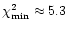 $\chi^2_{\rm min}\approx 5.3$
