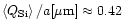 $\left<Q_{\rm Si}\right>/a[\mu{\rm m}]\approx 0.42$