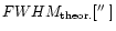 $FWHM_{\rm theor.}[\hbox{$^{\prime\prime}$ }]$