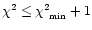 $\chi^2 \leq \chi^2_{\textrm{
\tiny min}}+1$