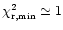 $\chi_{\rm r,\textrm{\tiny min}}^2 \simeq 1$