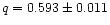 $q=0.593\pm0.011$