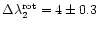 $\Delta\lambda_{\rm 2}^{\rm rot}=4\pm 0.3 $