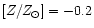 $[Z/Z_\odot]=-0.2$