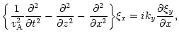 $\displaystyle \bigg\{\frac{1}{v^2_{\rm A}}\frac{\partial^2}{\partial t^2} - \fr...
...{\partial^2}{\partial x^2}\bigg\}\xi_x = ik_y\frac{\partial \xi_y}{\partial x},$