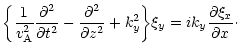 $\displaystyle \bigg\{\frac{1}{v^2_{\rm A}}\frac{\partial^2}{\partial t^2} -
\fr...
...{\partial z^2} + k^2_y\bigg\}\xi_y = ik_y\frac{\partial
\xi_x}{\partial x}\cdot$