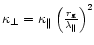 ${\kappa_\perp = \kappa_\Vert \left( {r_{\rm g} \over \lambda_\Vert} \right)^2 }$