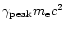 $\gamma_{\rm peak}m_{\rm e}c^2$