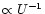 $\propto U^{-1}$
