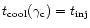 $t_{\rm cool}(\gamma_{\rm c})=t_{\rm inj}$