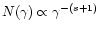 $N(\gamma)
\propto \gamma^{-(s+1)}$