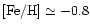 ${\rm [Fe/H]} \simeq -0.8$
