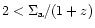 $2 < \Sigma _{\rm a}/(1+z)$