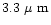$3.3~\mbox{$\mu$ m}$