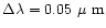 $\Delta \lambda = 0.05~\mbox{$\mu$ m}$
