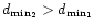 $d_{{\rm min}_2}>d_{{\rm min}_1}\!$