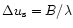 $\Delta u_{{\rm s}}=B/\lambda$