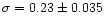 $\sigma = 0.23 \pm 0.035$