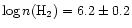 $\log{n({\rm H}_2)} = 6.2 \pm 0.2$