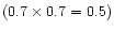 $(0.7\times 0.7 = 0.5)$