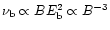 $\nu_{\rm b}\propto BE_{\rm b}^2\propto B^{-3}$