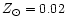 $Z_{\odot}=0.02$