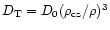 $D_{\rm T}=D_0(\rho_{\rm cz}/\rho)^3$
