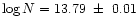 $\log
N=13.79~\pm~0.01$