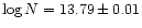 $\log N=13.79\pm0.01$