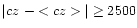 $\vert cz~-<cz>\vert\ge 2500$