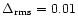 $\Delta_{\rm rms}=0.01$