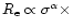 $R_{\rm e} \propto\sigma^{\alpha}\times$