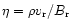 $\eta=\rho v_{\rm r}/B_{\rm r}$