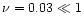 $\nu=0.03\ll 1$