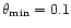 $\theta _{\rm min}=0.1$