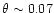 $\theta \sim 0.07$