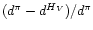 $(d^\pi-d^{H_V})/d^\pi$