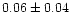 $0.06\pm 0.04$