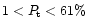 $1<P_{\rm t}<61\%$